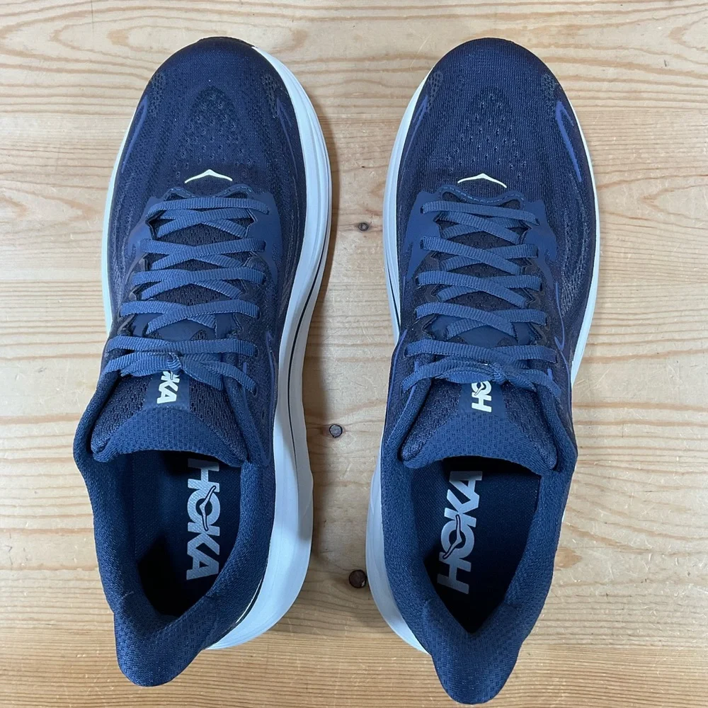 Hoka One Clifton 10 Running Shoes Men’s 11.5 D Navy White 1162030 NWT - Picture 3 of 9